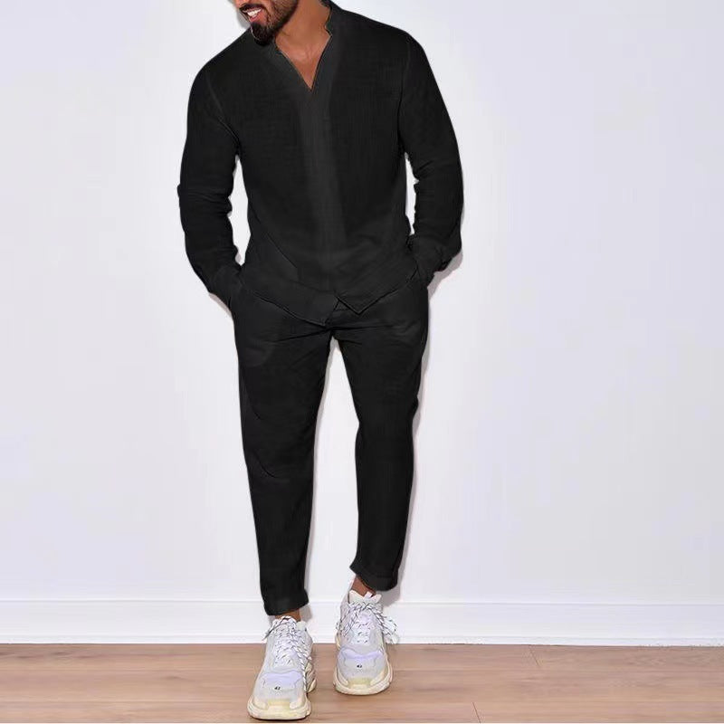 Herren Leinenanzug Bequem Sommer Modern