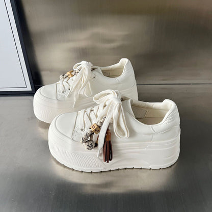 Damen Sneaker Plattform Schuhe Modisch Schnüren
