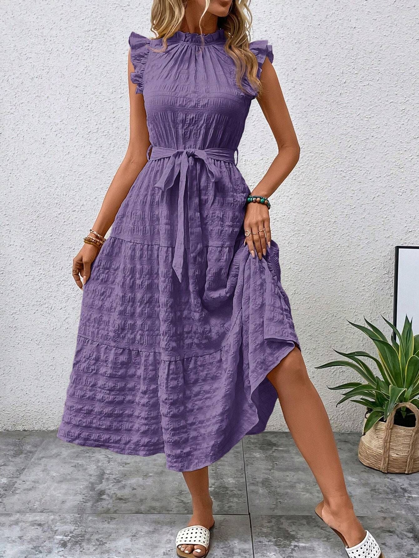 Damen Wickelkleid Elegant Rüschen details Berlin Style