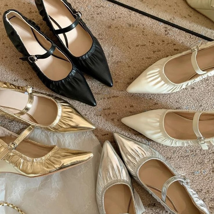 Damen Ballerinas Elegante Satin Schnürung