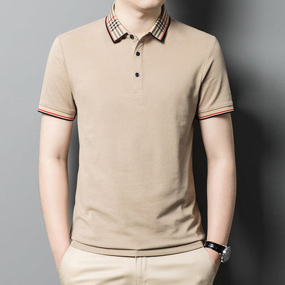 Herren Polo-Shirt Karo-Kragen Elegant Slimfit