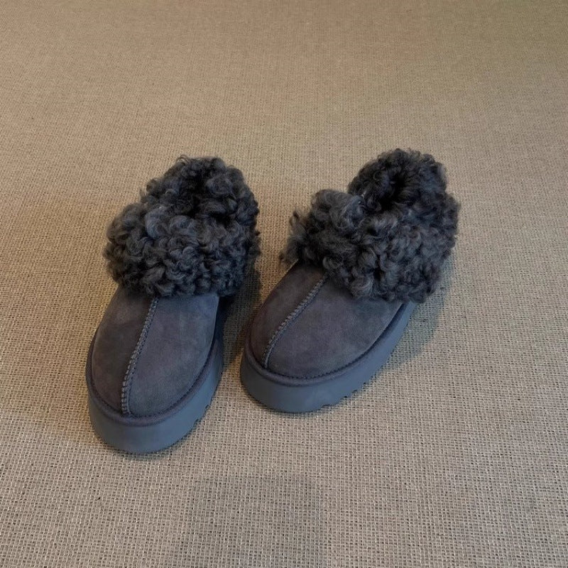 Damen Clogs Weich Fell Innenfutter Rutschfest