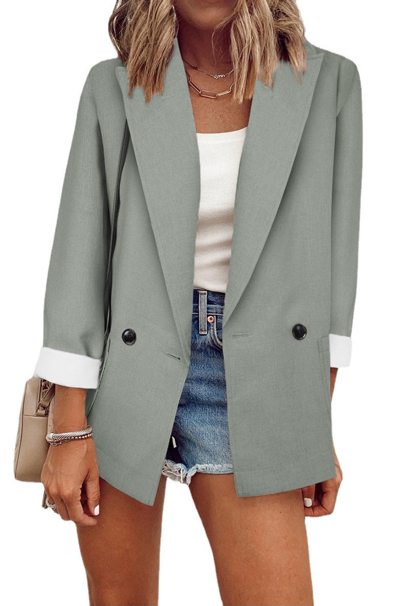 Damen Blazer Oversized Elegant Schlicht Modern