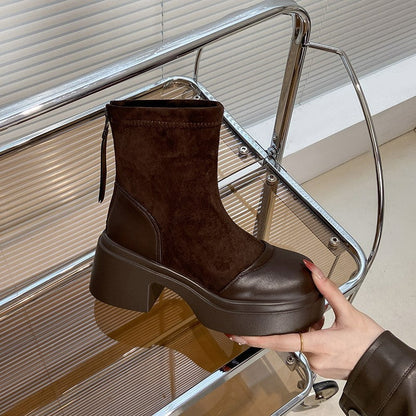 Damen Stiefeletten Elegante Absatzschuhe Hochzeitsschuhe Schwarz