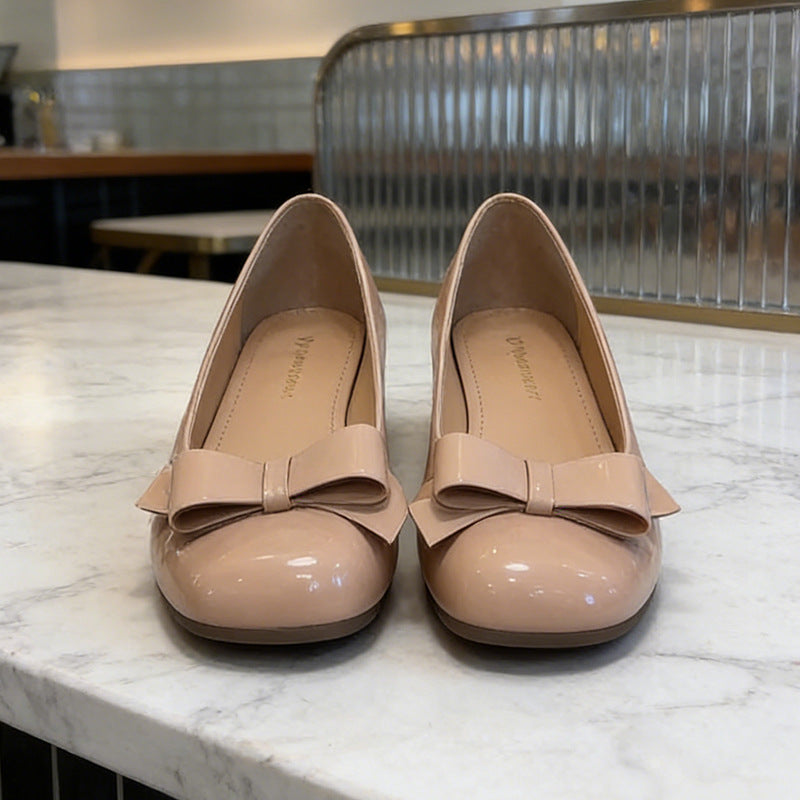 Elegante Damen Ballerinas mit Schleife Comfort Schuhe