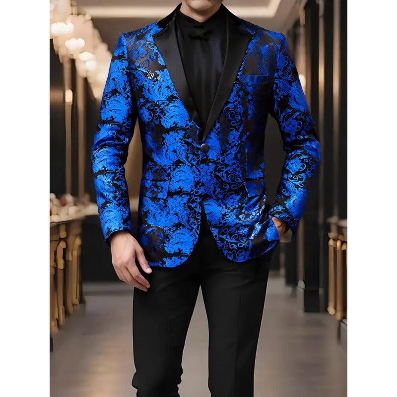 Herren Smoking Blazer Elegant mit Floralem Muster