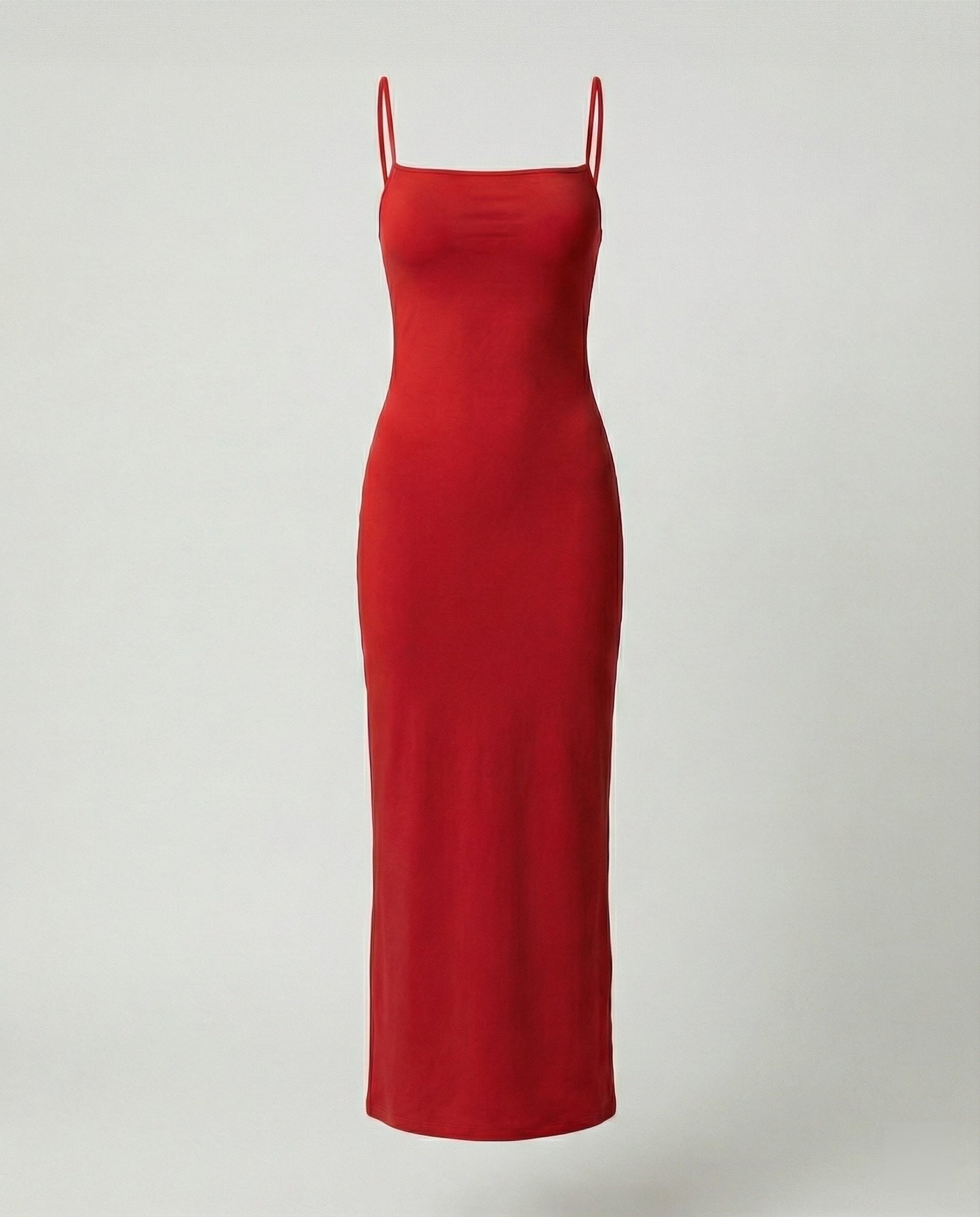 Damen Midikleid Elegantes Spaghettiträger Kleid Sommer