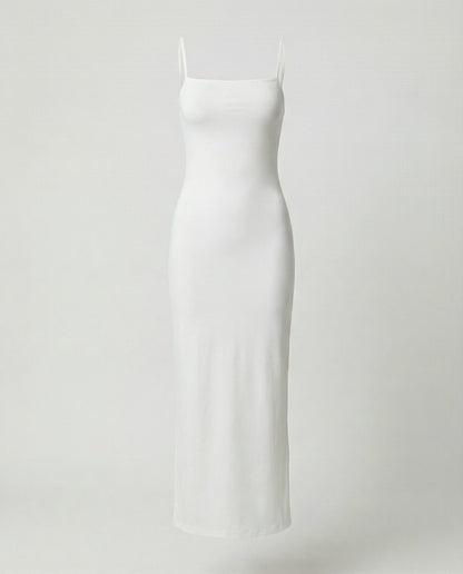 Damen Midikleid Elegantes Spaghettiträger Kleid Sommer