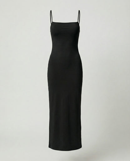 Damen Midikleid Elegantes Spaghettiträger Kleid Sommer
