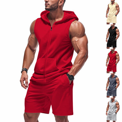 Herren Sportset Hoodie Shorts Funktionsshirt - BerlinGlamour
