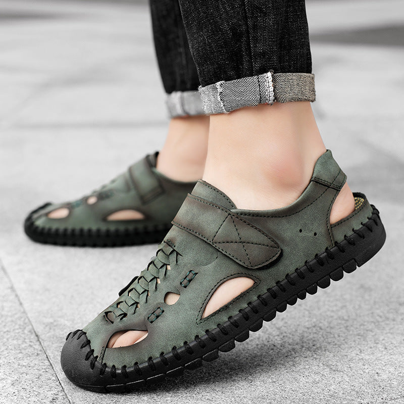 Herren Leder-Sandalen Rutschfest Komfortabel Sommer - BerlinGlamour