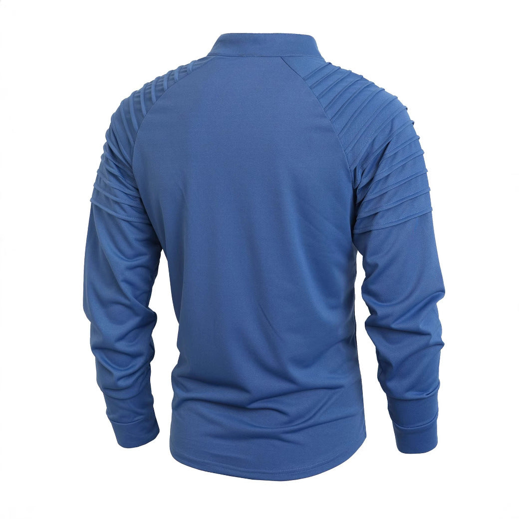 Herren Langarmshirt Stehkragen Reißverschluss Modern Berlin Style