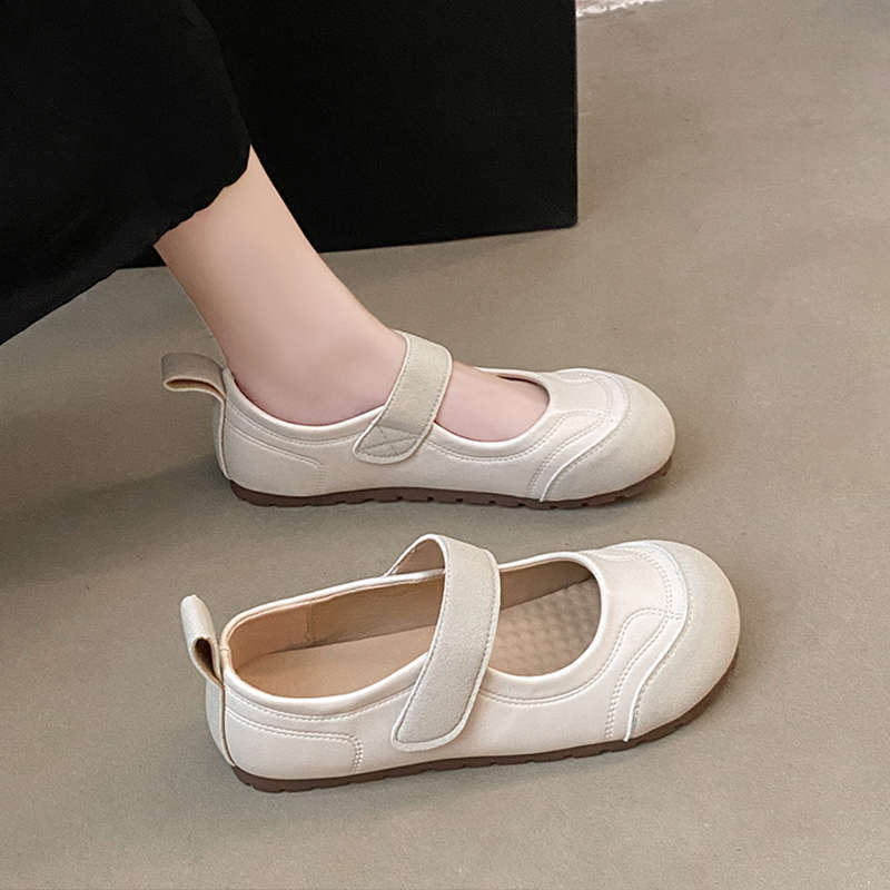 Damen Ballerinas Komfortabel Klettverschluss Elegante Schuhe