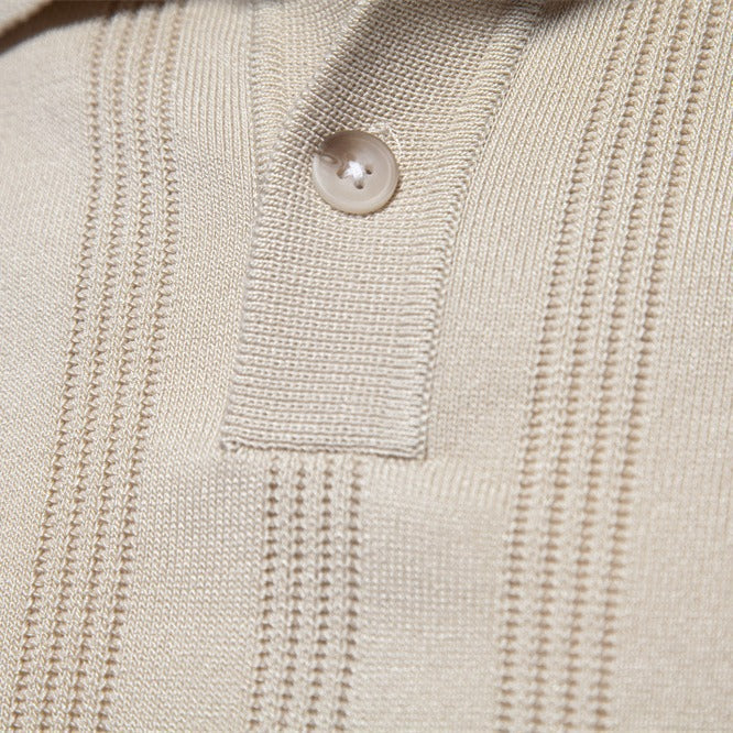 Herren Polo-Shirt Kurzarm Streifenmuster Modern