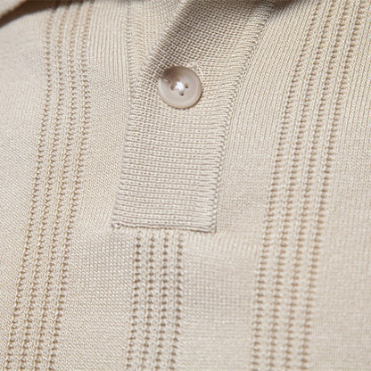 Herren Polo-Shirt Kurzarm Streifenmuster Modern