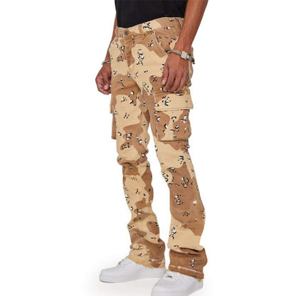 Herren Cargohose Modern Tierdruck mit Seitentaschen