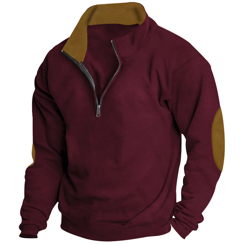 Herren Sweatshirt Modern mit Reißverschluss und Struktur Berlin Style