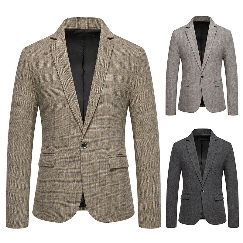 Herren Blazer Slim Fit mit Karomuster Elegant
