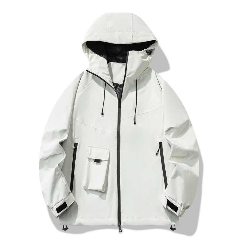 Herren Outdoor-Jacke wasserabweisend verstellbares Kapuzen-Design