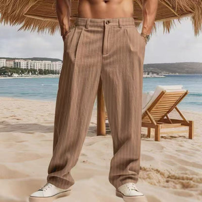 Herren Sommerhose Streifen Leicht Lockere Passform