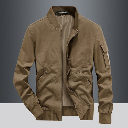 Herren Lederjacke Pilotenstil mit Taschen Modisch