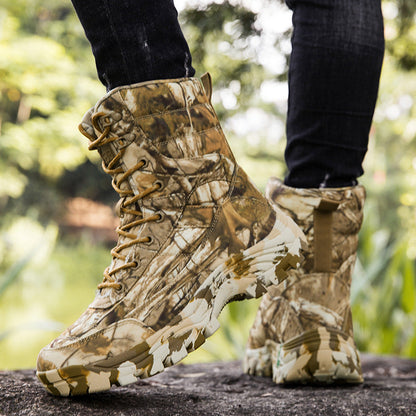 Herren Stiefel Militär Jagd robust Schwarz
