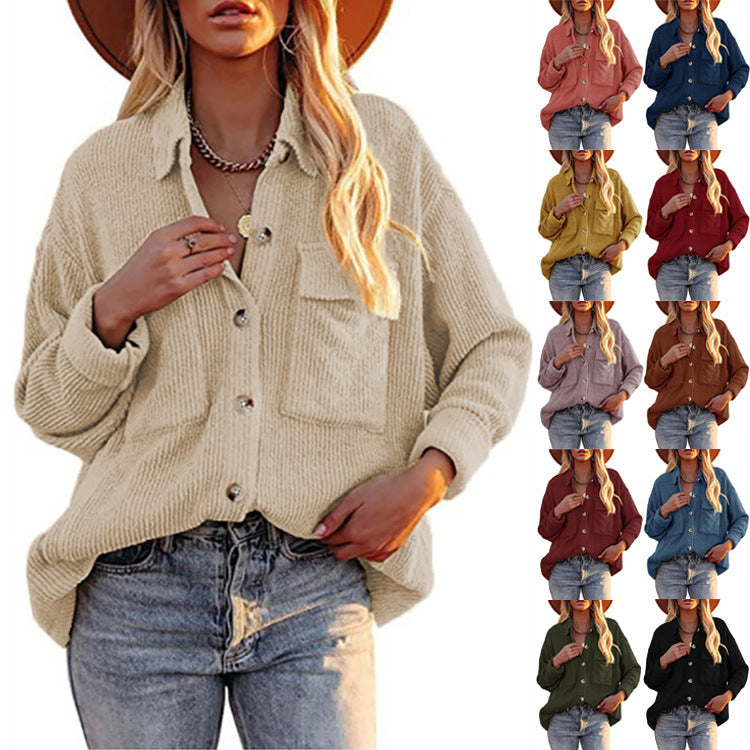 Damen Strickjacke Lässig mit Knöpfen und Taschen - BerlinGlamour