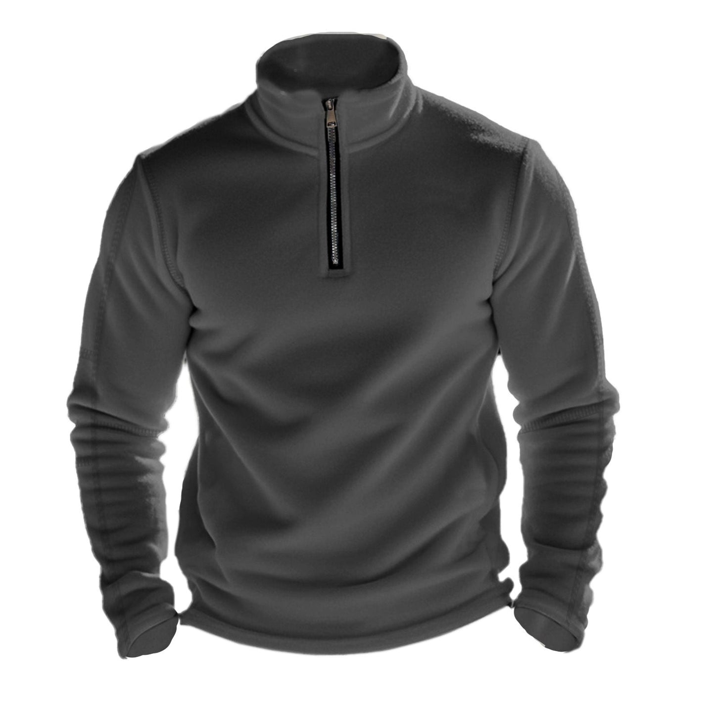Herren Fleecejacke Kurz Reißverschluss Hochkragen Sportlich