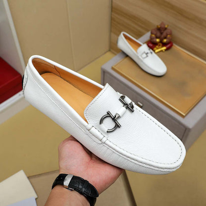 Damen Mokassins Leder Elegant Schuhe mit Zierdetail