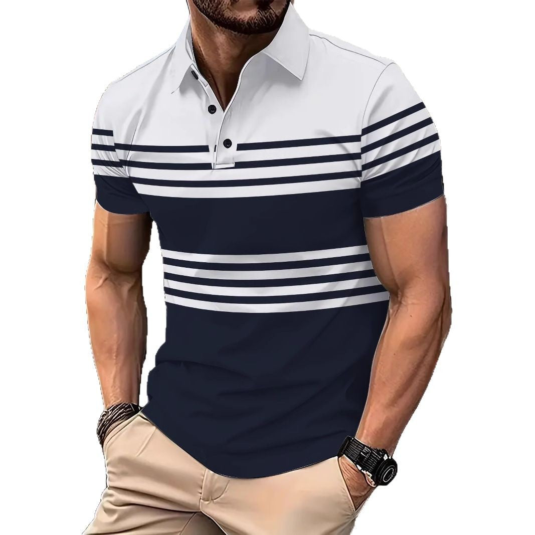 Herren Poloshirt Streifen Hochwertig Modern