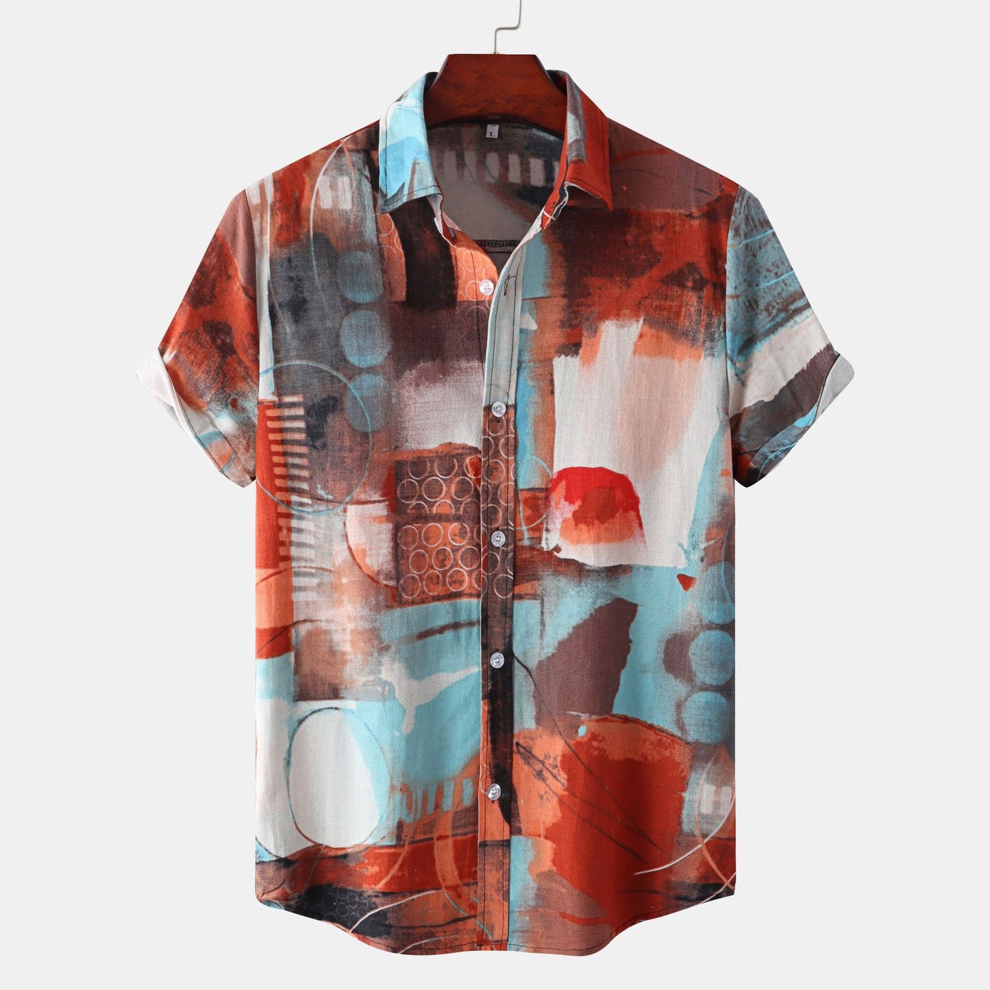 Herren Kurzarmhemd Modernes Abstract Design Schwarz - BerlinGlamour