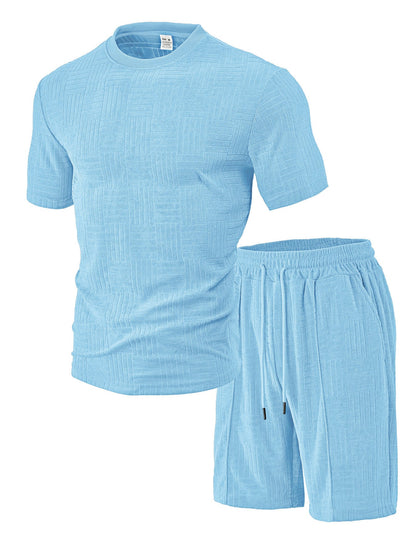 Herren Sport-Outfit Atmungsaktiv Kurzarmshirt Shorts Lauf