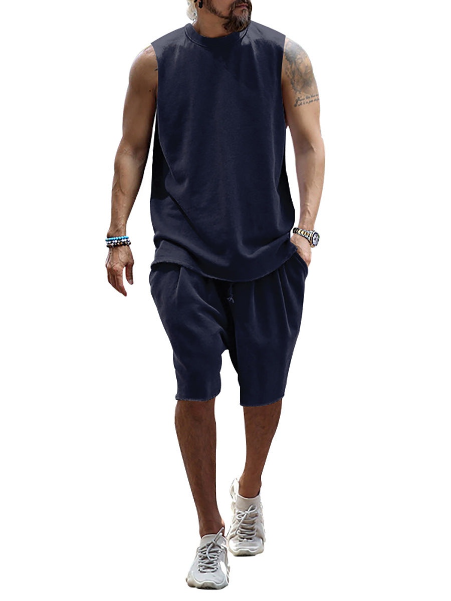 Herren Sportset Tanktop und Shorts Baumwoll Mix