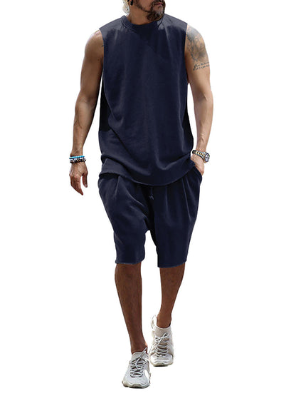 Herren Sportset Tanktop und Shorts Baumwoll Mix