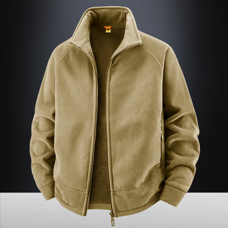 Herren Fleecejacke Weich Warm Reißverschluss Schwarz