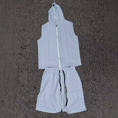 Herren Sportset Ärmelloser Hoodie und Shorts