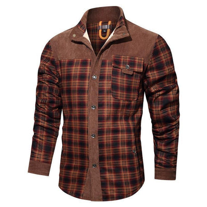 Herren Flanellhemd Warm mit Druckdetails Elegant