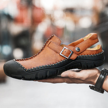 Herren Clogs Leder Bequem Rutschfest Komfort Schuhe - BerlinGlamour