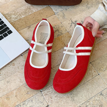 Damen Ballerinas Bequem Elastisch Warm
