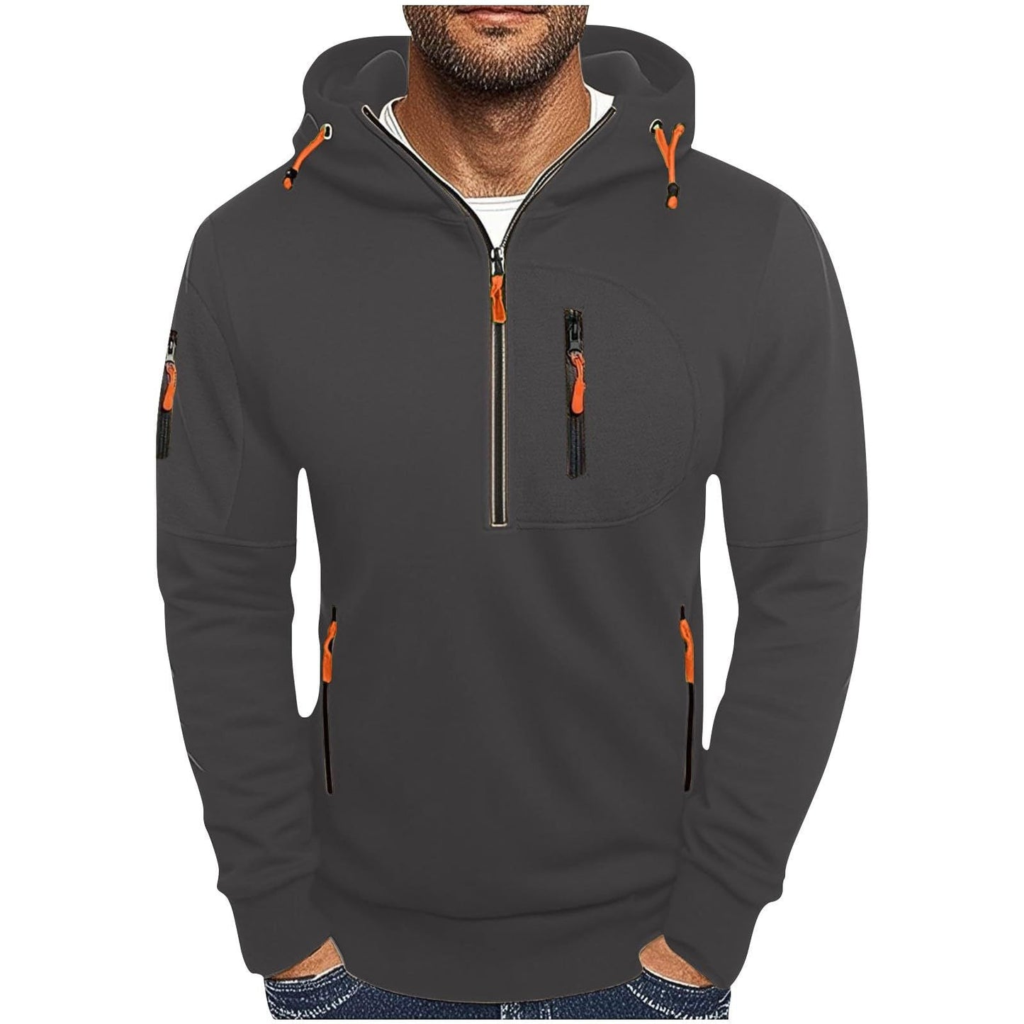 Herren Kapuzenjacke Wasserabweisend Funktionsjacke Modern