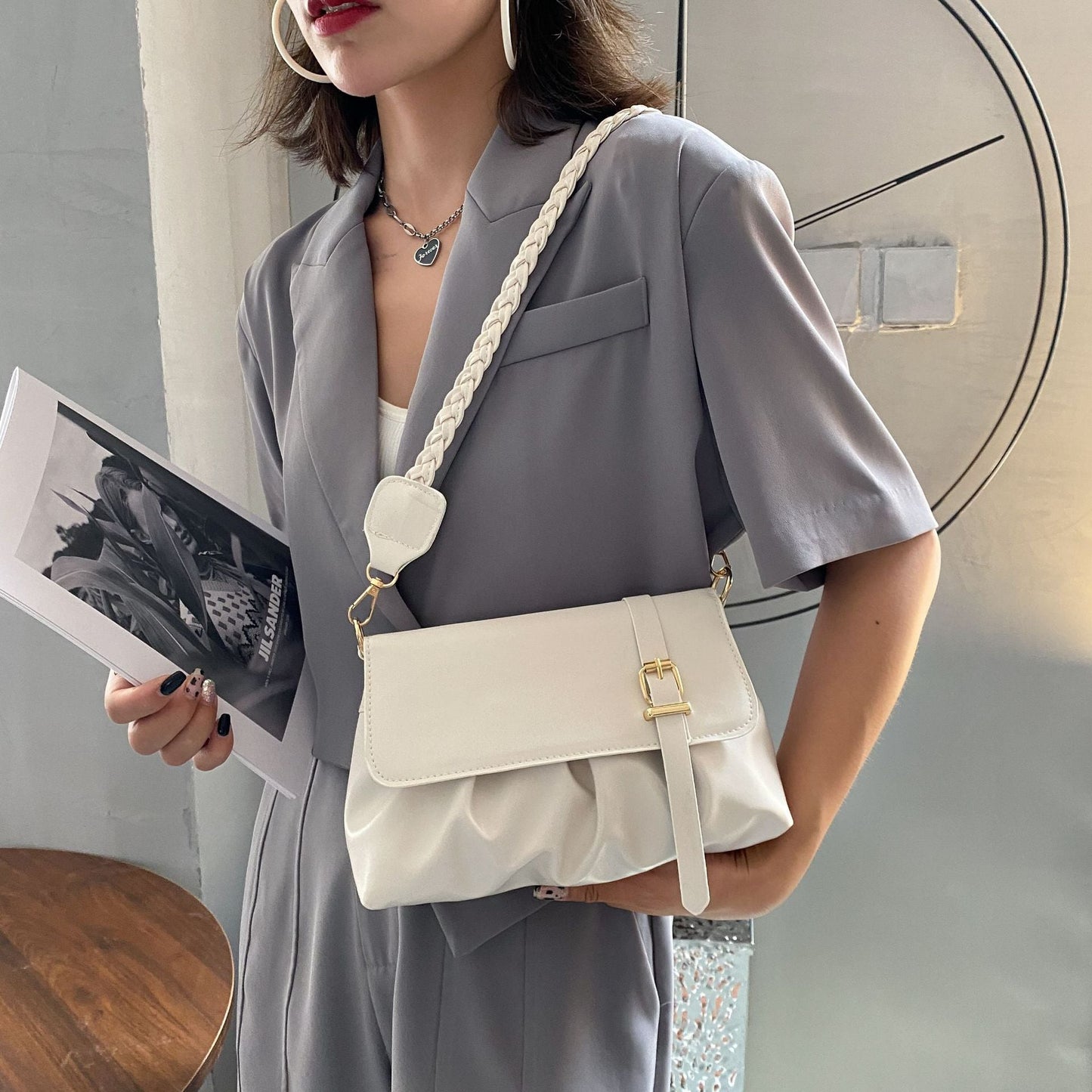 Damen Umhängetasche Groß Ledergürteltasche Schick