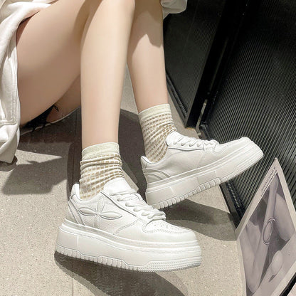 Damen Sneaker Hoch Hacken Plateau Schuhe Sportlich