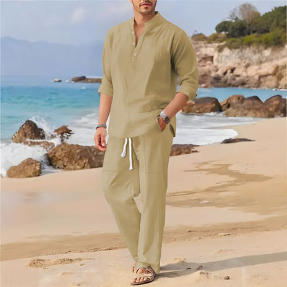Herren Sommeranzug Modern Lässig mit Knöpfen und Taschen