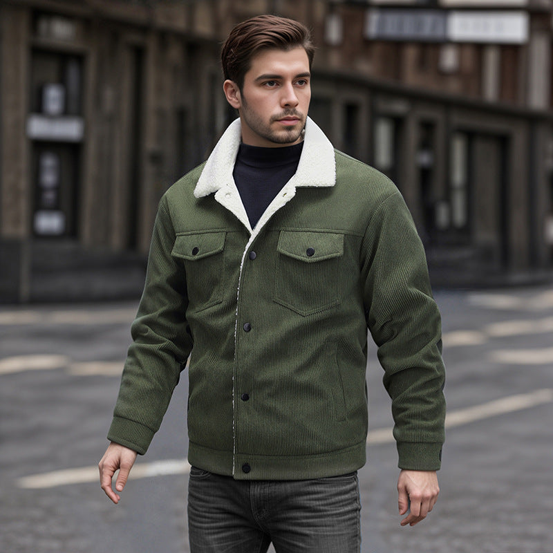 Herren Oberjacke Warm Mit Taschen Modisch - BerlinGlamour