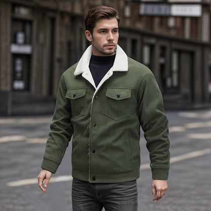 Herren Oberjacke Warm Mit Taschen Modisch - BerlinGlamour