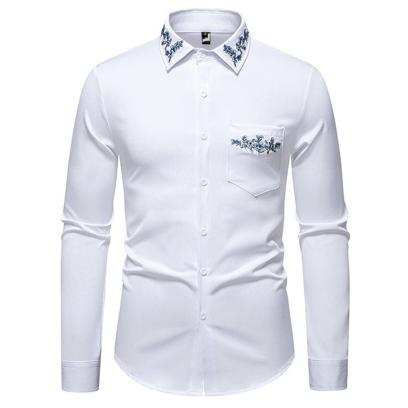 Herren Langarmhemd Modern Blumenmuster Elegantes Design