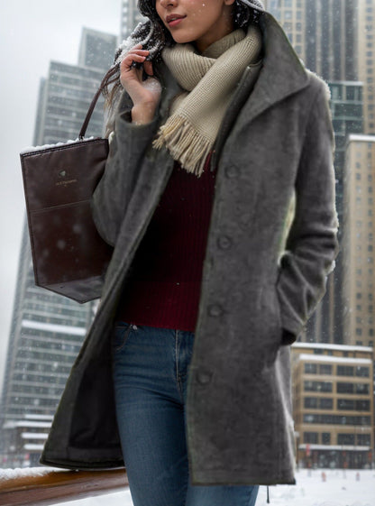 Damen Oversized Mantel Trendig Großstadt Chic
