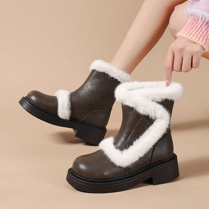 Damen Winterstiefel Warm Kuschelig Gummisohle Mode