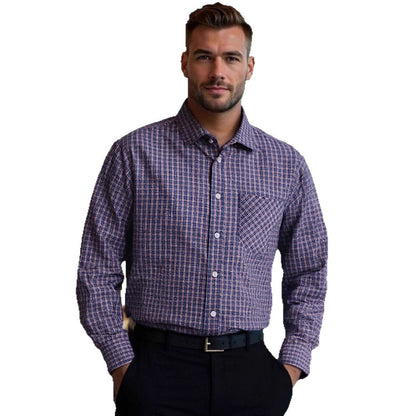 Herren Langarmhemd Kariert Modern Schnitt Berlin Stil