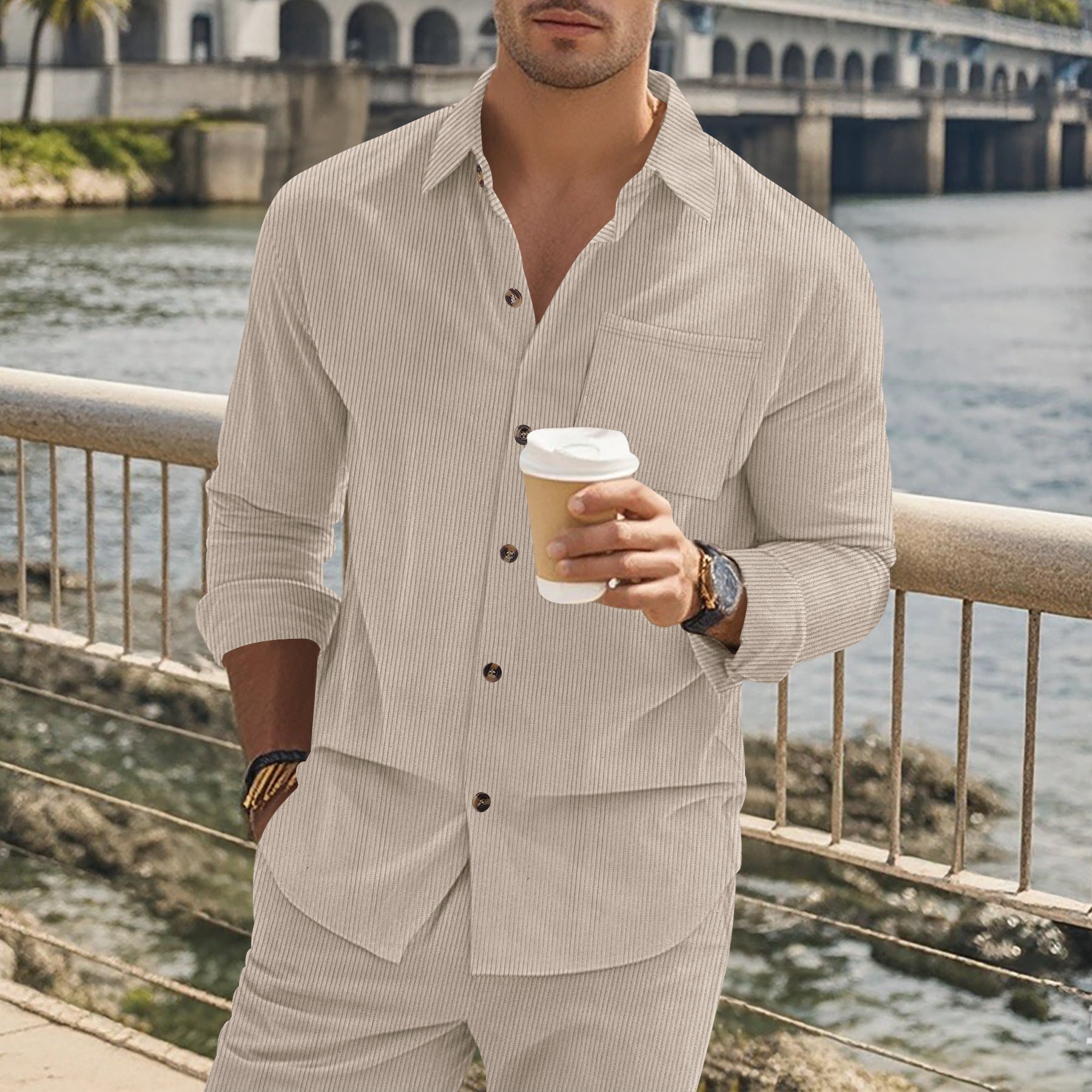 Herren Hemd mit feinen Streifen Slim Fit Modern - BerlinGlamour
